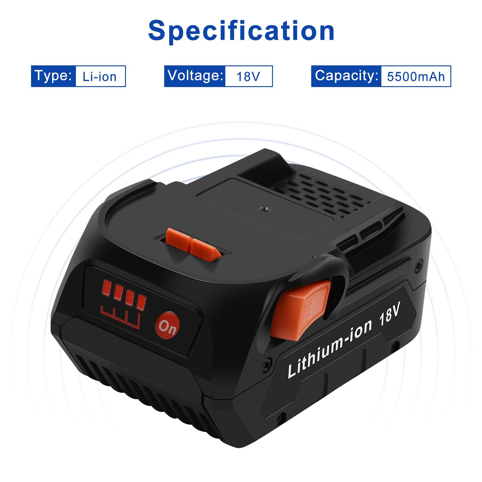 18V 5500mAh Litio Batería de Repuesto para AEG L1815R L1820R L1825R L1830R L1840R L1850R L1860R B1814G B1817G B1814 B1820R B1830R M1830R BS18G