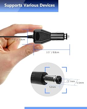 Universal DC 12V Car Charger for DBPOWER/Sylvania/RCA Portable DVD Players, Replacement Car Power Cord with 8 Connectors, Car Power Adapter for Spectra S1, S2 Breast Pumps, 8.2Ft Cable