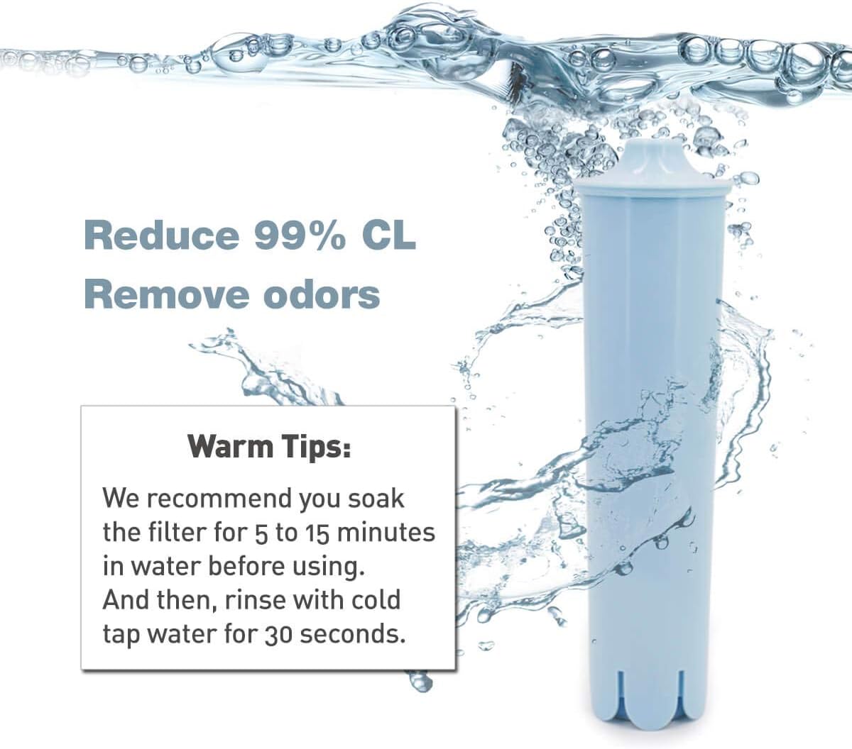 Replacement Filter, Hiwater Filter Replacement for Jura® Clearyl/Claris Blue Capresso® Clearyl Coffee Machine Water Filter, Pack of 4