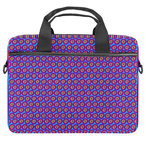 Bolso bandolera de lunares morado para laptop de 13 a 14.5 pulgadas con asas