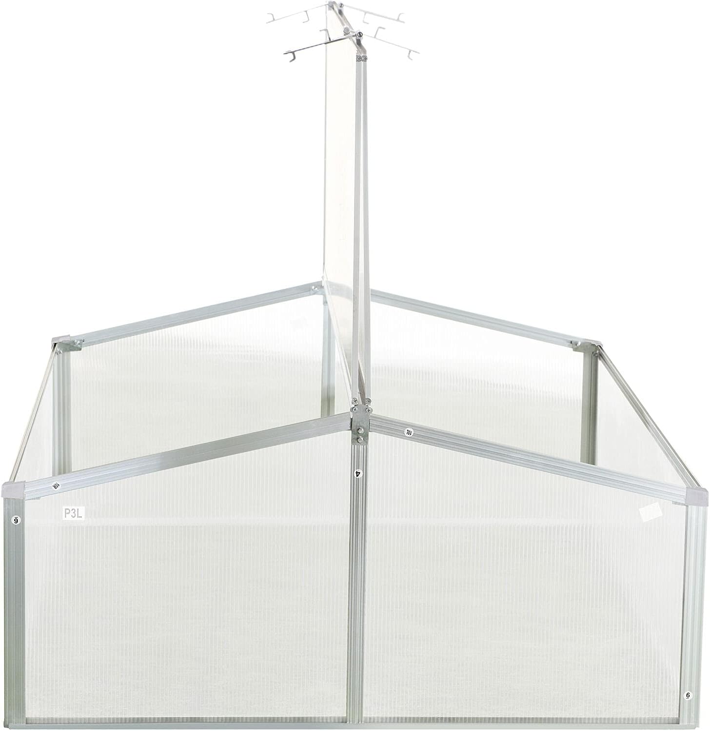 Hanover 39-Inch Double Garden Bed Cold Frame Mini Greenhouse with Adjustable Roof Ventilation