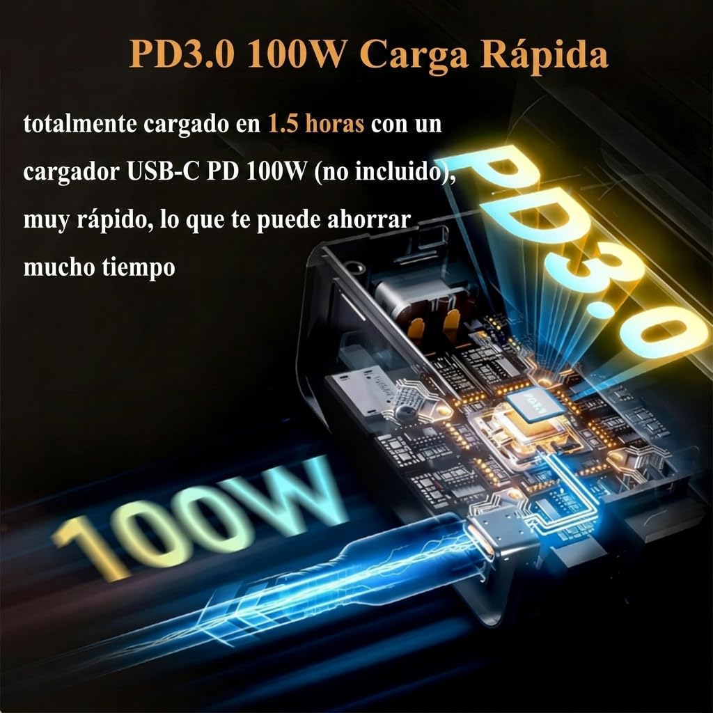 ZGCINE V Mount Battery V99 Pro, 94.72Wh 6400mAh Bateria V-Mount, PD 100W Carga Completa en 1.5H, Pantalla OLED con 2 USB-C/D-Tap/2 DC/BP Ports para Cámara, Videocámara, Monitor, Portátiles, Luz