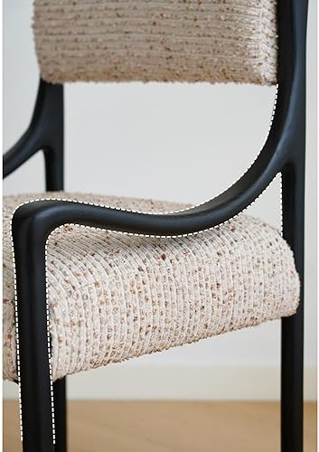 Miniatura 9 de sillas de comedor Silla de comedor retro de madera con respaldo tapizado y asiento curvos reposabrazos cocina moderna