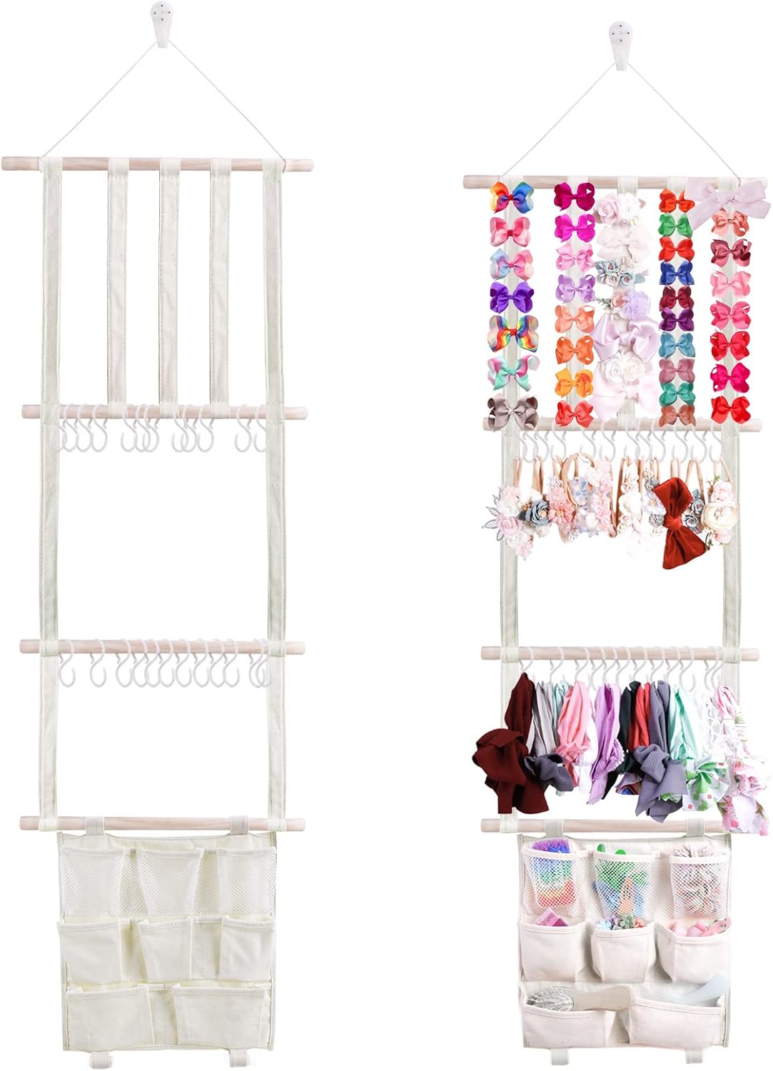 OOSAKU Headbands Holder for Girls Baby Hair Accessories Organizer Storage Wall Hanging Decor for Toddler Girls Room Wall Door Closet Hair Bows Organizer