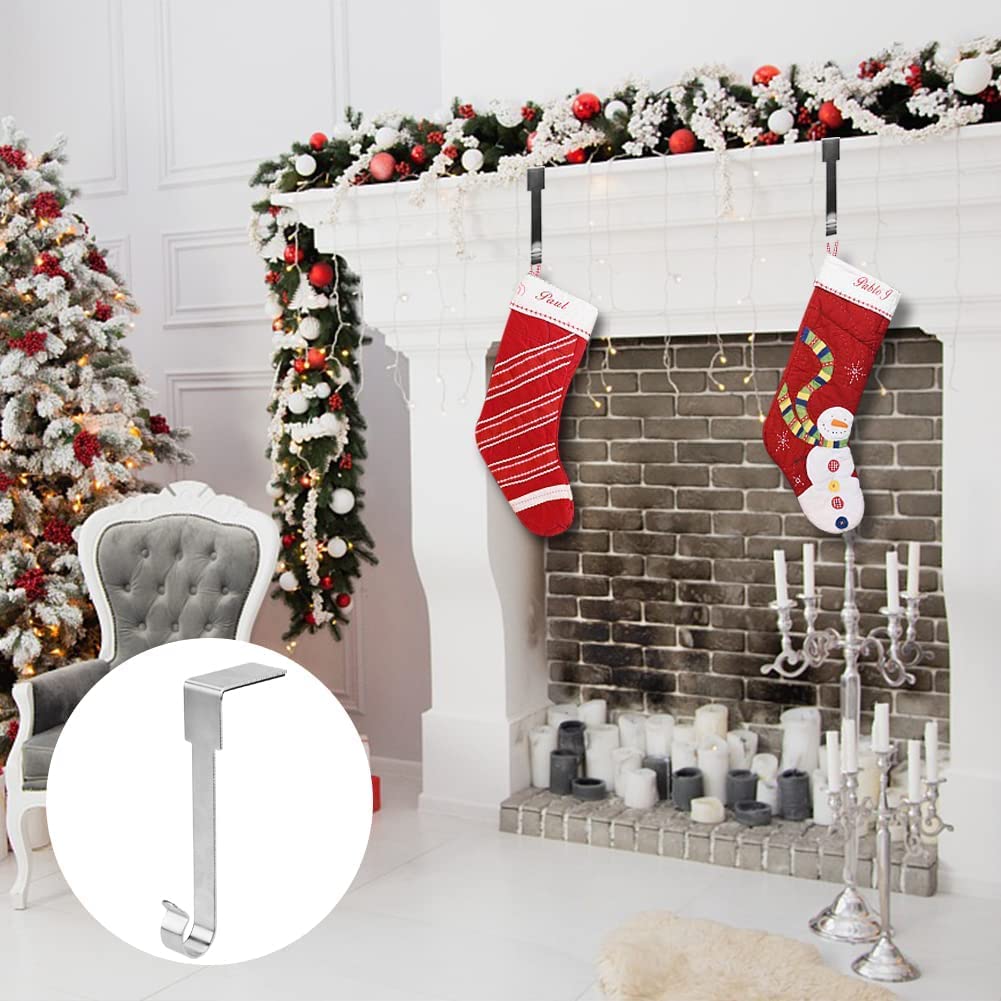 Supports Chaussettes Noël Métal Noir - Lot De 4 - Pour Cheminée - Support 5kg