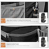 MOUNTAINTOP 70L Hiking Backpack water-resistant Internal Frame Backpacks Large Trekking Mountaineering Rucksack with Rain Cover for Men Women Cover Outdoor - Image 6