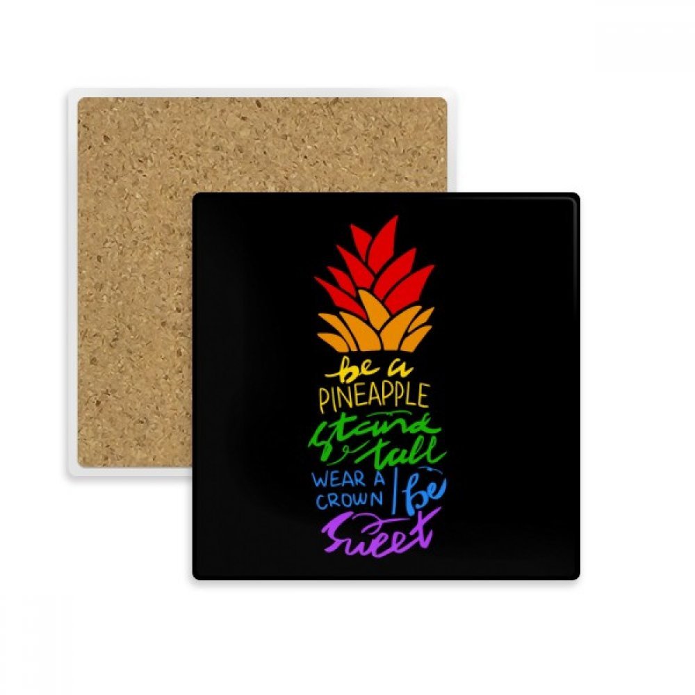 Drapeau Arc-en-Ciel LGBT Dessous de Verre Absorbant en Pierre DIYthinker pour Tasse Boisson