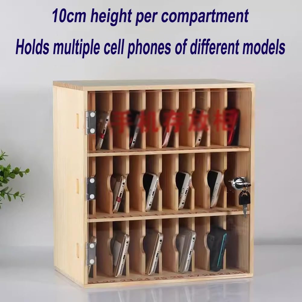 Organizer per telefono in legno con scomparti multipli, soluzione di archiviazione da scrivania per un'organizzazione efficiente in classe e gestione della sala d'esame