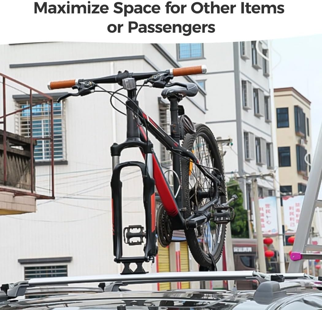 Roof Mount Securely, Quick-Release, Durable Aluminum Alloy, Universal Size, for Bike Transportation Storage, Bicycle Clamp, Bike Carrier for Truck, Truck Bed Bike Rack