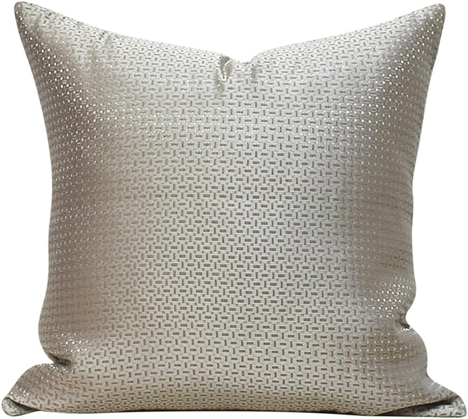 HBJWOV Silver Gray ometric Design Hotel Lobby Sofa Pillow Comfortable Double-Sided Blended Square
