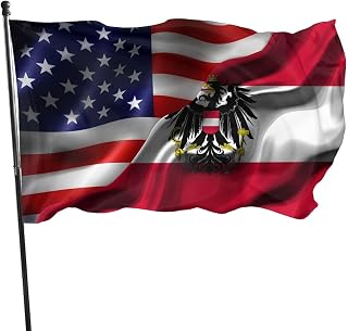 America Vs Austria Austrians Flag Combo 3x5 Ft Banner Outdoor Sign Flags Poster Backdrop Wall Decorative With Brass Grommets Apply To Garden Yard House Dindoor