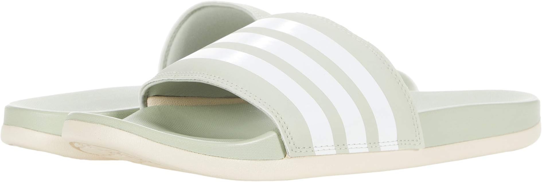 adilette white halo mint