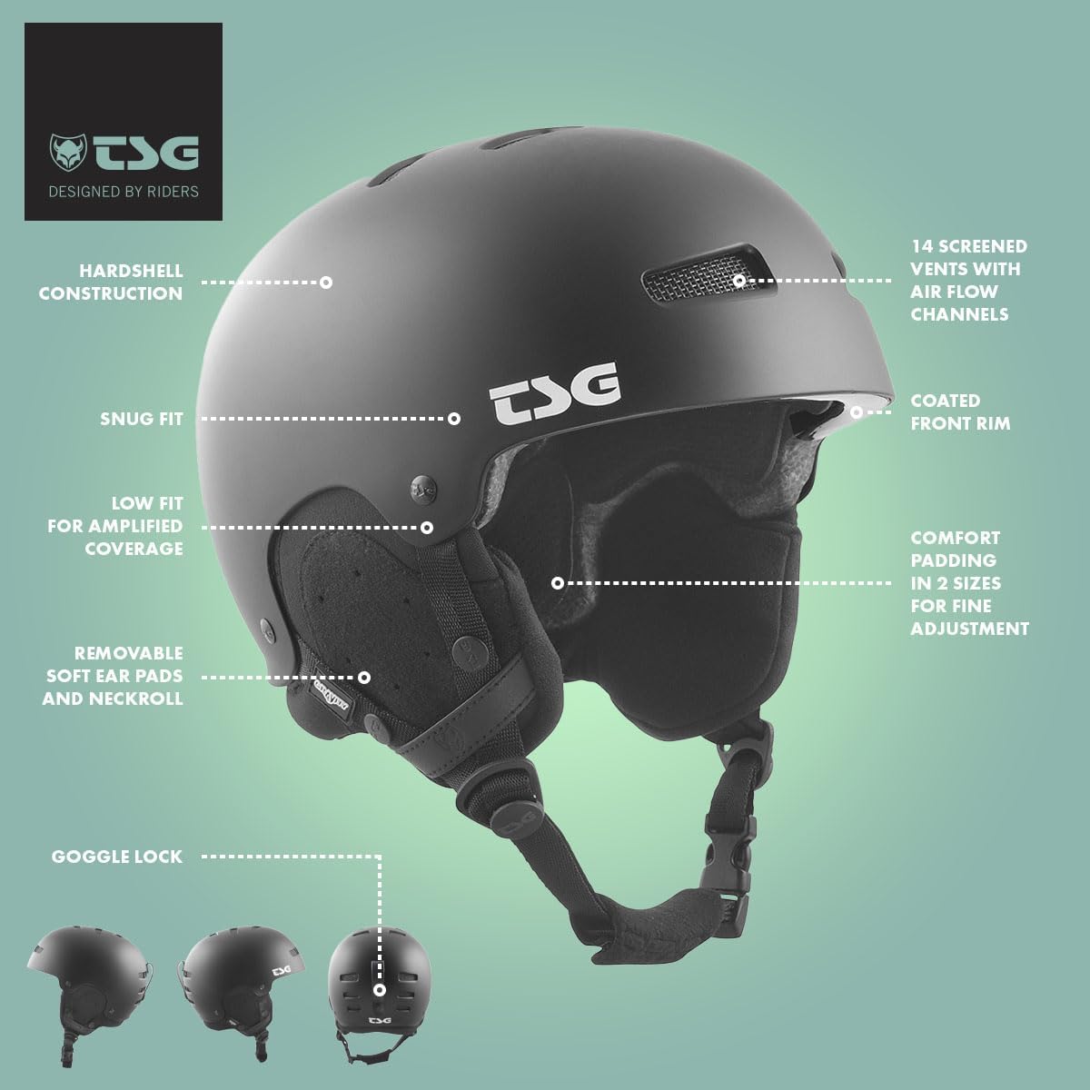 TSG Gravity Solid Color Skihelm Schwarz/Grau S/M - 54-56 cm