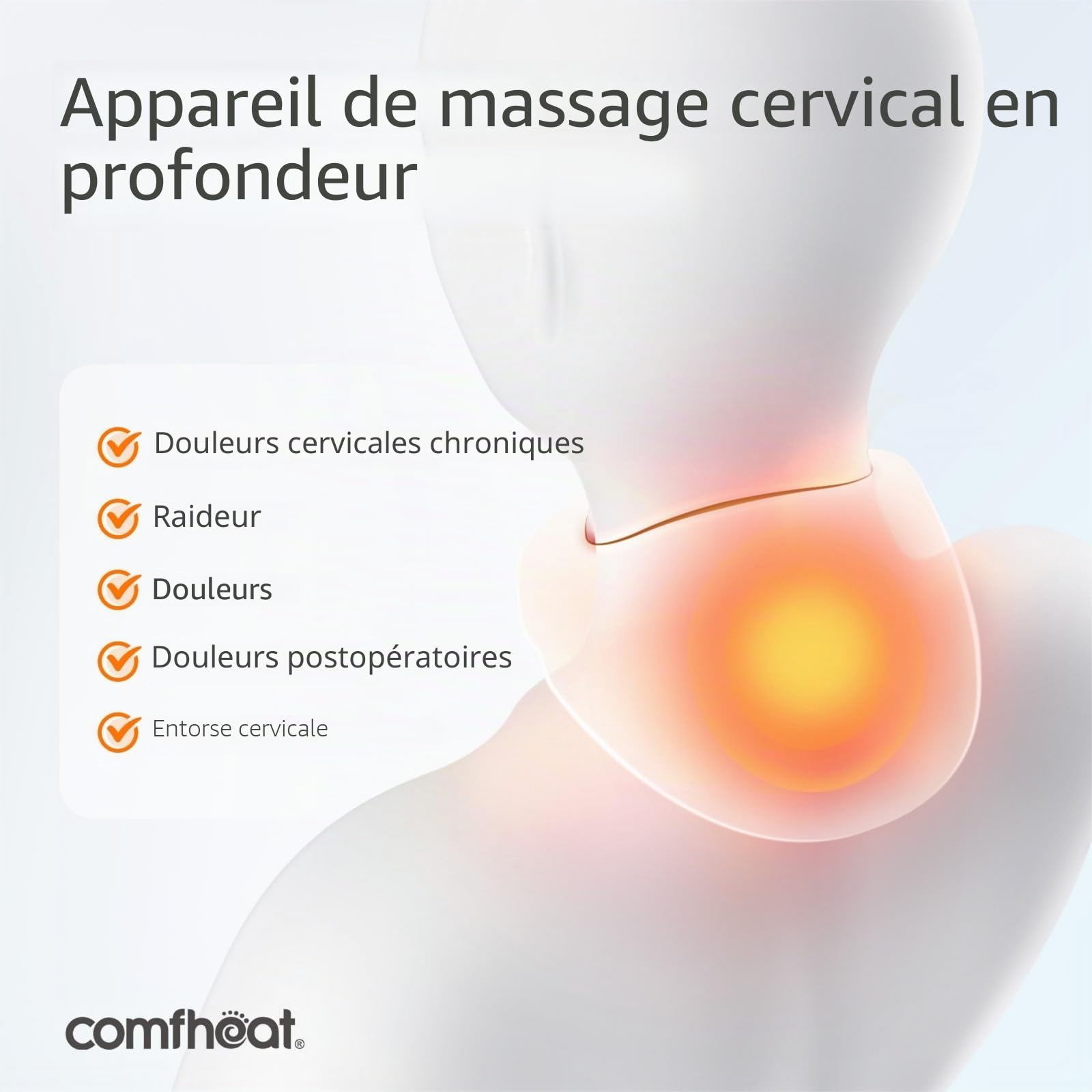 Coussin chauffant USB pour la nuque et les plaies, soulagement des douleurs cervicales, thérapie thermique, portable