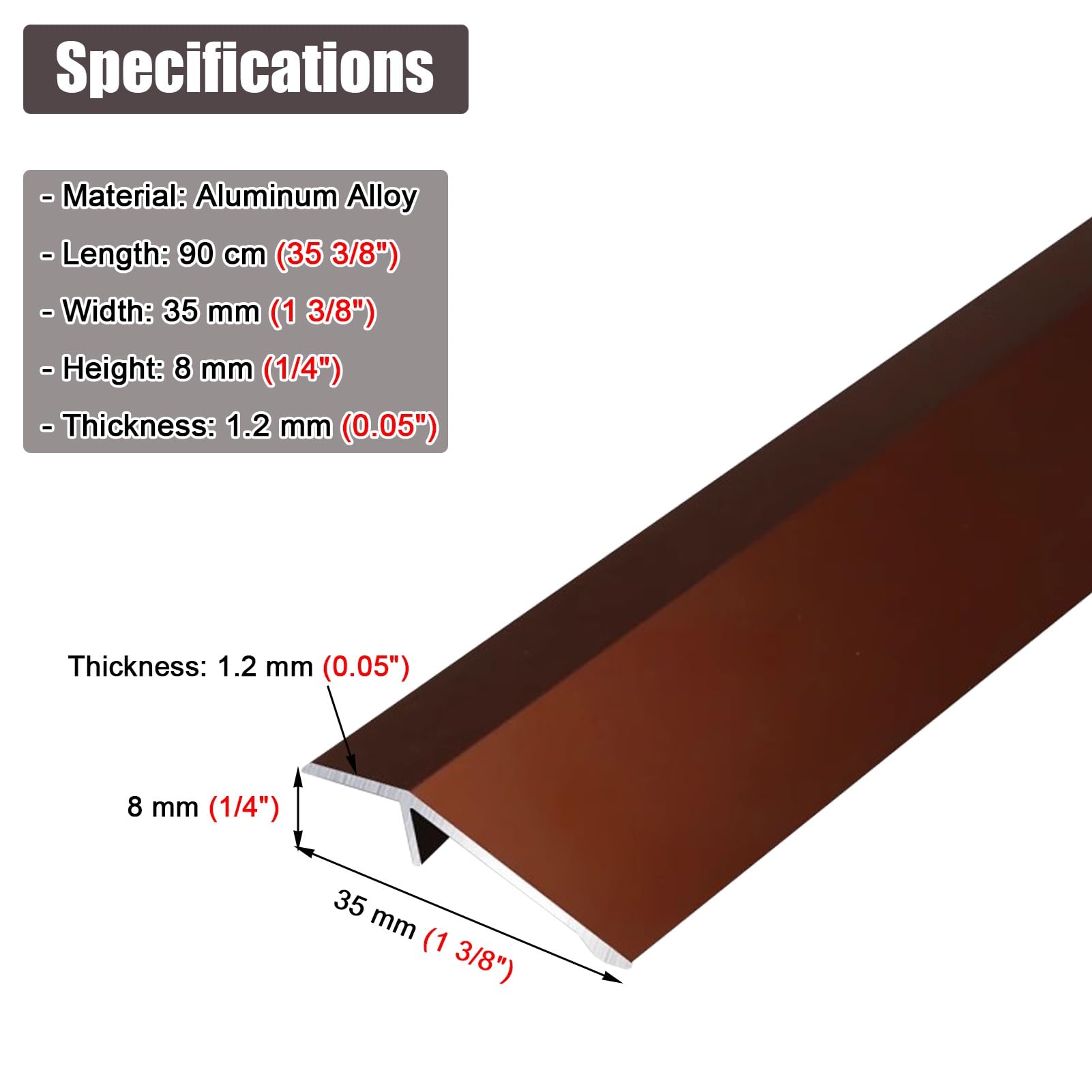 bande de transition, Baguette Transition Sol Aluminium Bois Carrelage Réducteur Seuil Porte
