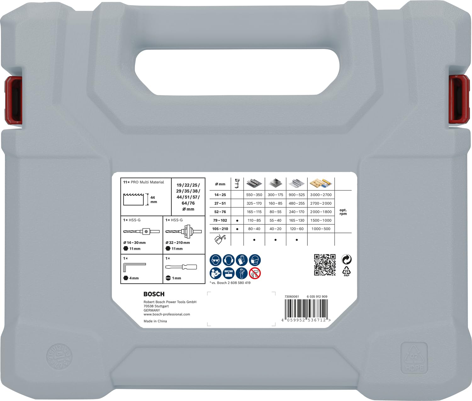 Bosch Juego de 17 sierras perforadoras multimaterial – Adaptador estándar (para madera blanda, paneles de yeso, diámetro 19, 22, 25, 29, 35, 38, 44, 51, 57, 64, 76 mm, accesorios profesionales)