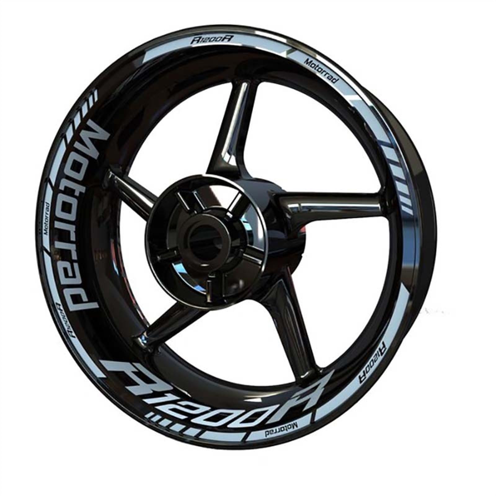 NINOMA Motorrad Felgenrand Aufkleber Streifen Emblem Wasserdicht Refit Dekoration Für R1200R R 1200 R (Color : 2)