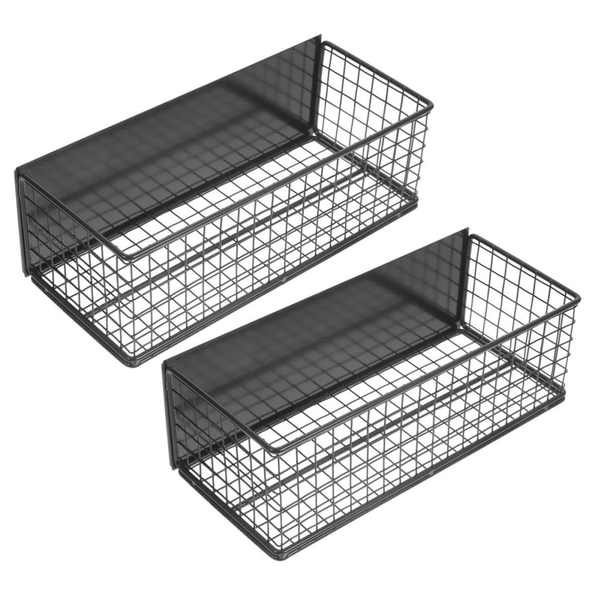 2 Piezas Estante Magnético de Hierro Negro para Lateral de Nevera