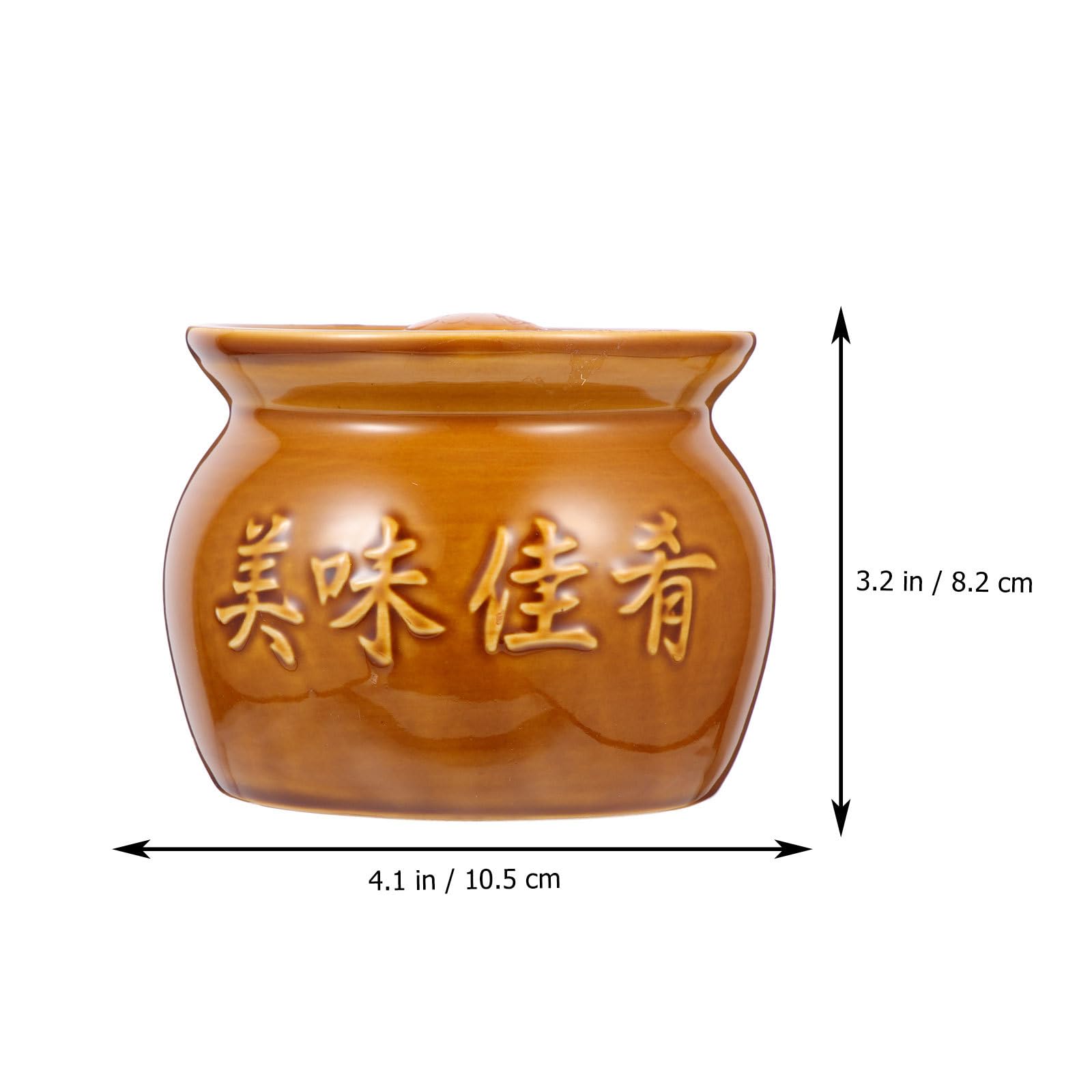 Happyyami Pequeño guiso de cerámica con tapa olla de loza china Cocotte utensilios de cocina asiáticos para cocinar sopas en la cocina en casa
