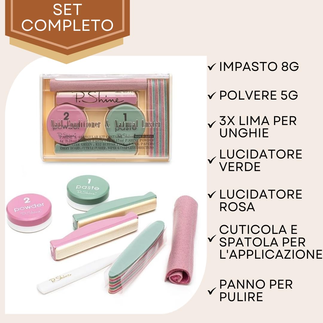 P.SHINE - Set manicure giapponese per rigenerare le unghie e rafforzare la lamina ungueale, trattamento di riparazione, kit per unghie sane Premium