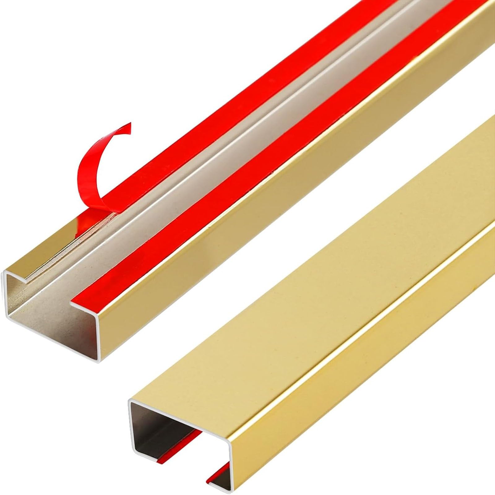 canalina passacavi Nascondere I Cavi - Canalina Copricavi Autoadesiva Per Pareti, Confezione Da 2 Canaline Quadrate Per Battiscopa Ethernet, Kit Di Gestione Per Canaline Di Linea(Gold,WxH- 100x50 mm)