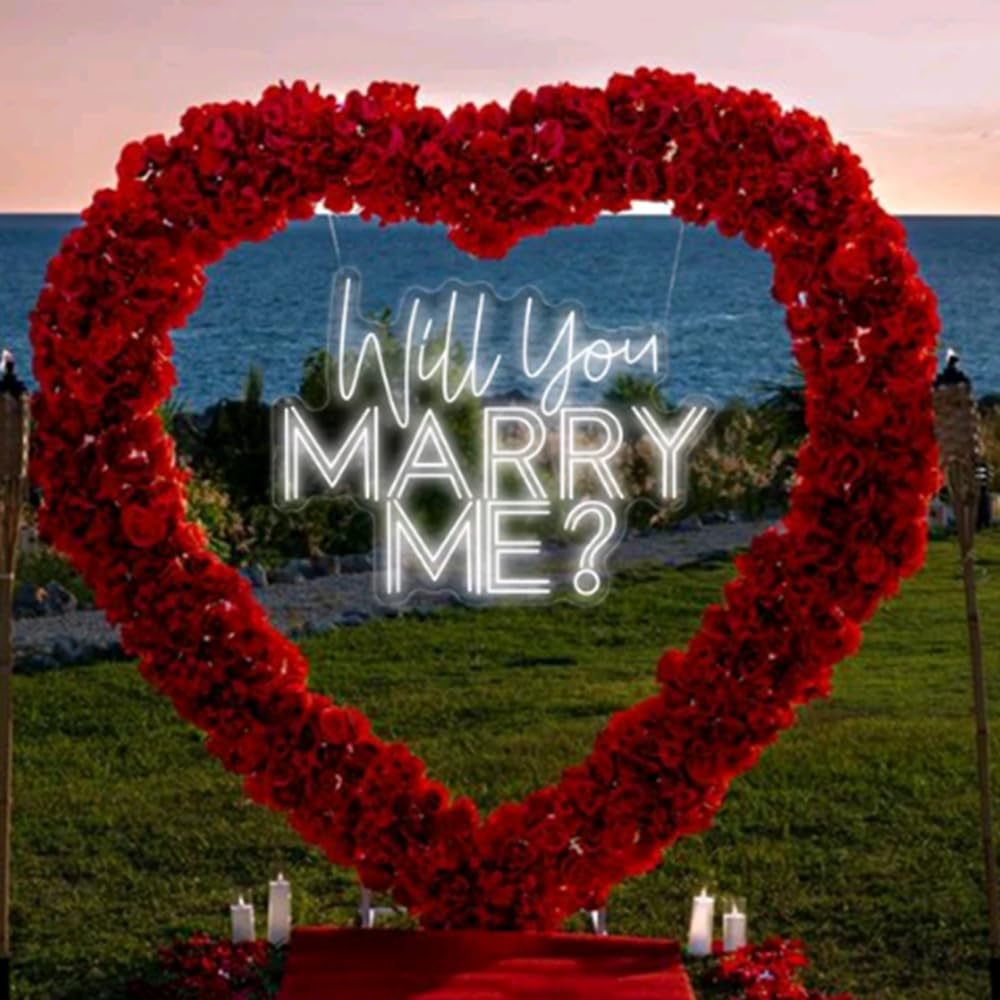 Large Will You Marry Me? Neon Sign - Custom Wedding Neon Sign LED