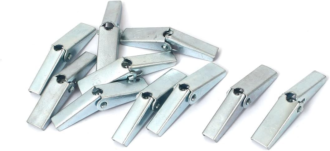 40mm Length Anchors M3 Thread Spring Loaded Hollow Wall Anchor Wing Nuts Expansion Anchors 10 Pcs