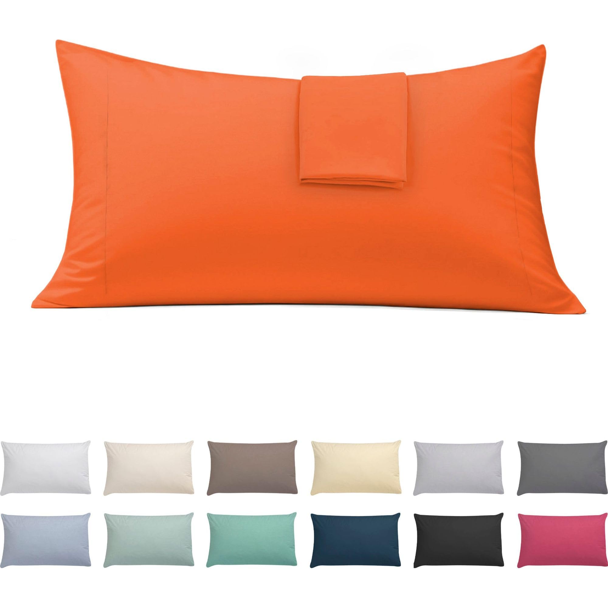 ECOMMERC3 | Extra Soft and Comfortable 90 Pillow Case - Orange Pillow Case Made in Spain, Breathable, Easy to Wash