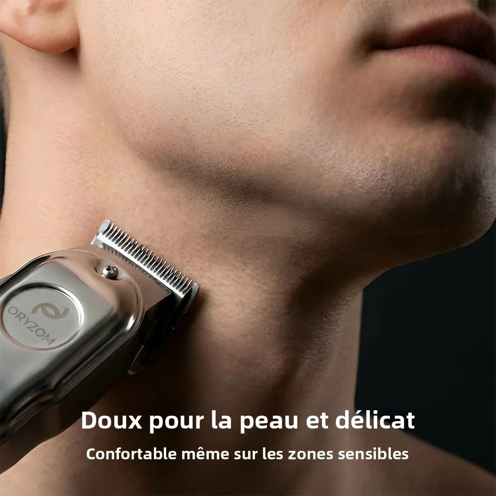 Oryzom ProTrim 2.0 Lames de précision en acier inoxydable tondeuse cheveux barbe peigne 8 positions écran LCD USB