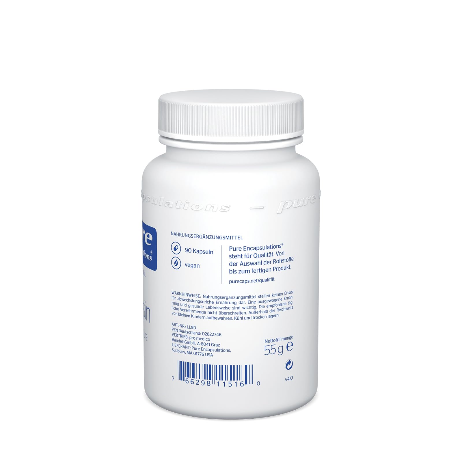 Pure Encapsulations - L-Lysin - Essentielle Aminosäure - Baustein für den Aufbau von Kollagen- 90 Kapseln