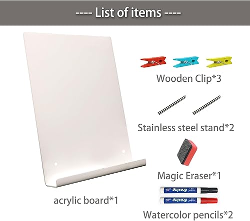 Miniatura 6 de Desk whiteboard,Acrylic Dry Erase Board for Desk,10 * 7.5 inch Desktop memo Board, Desktop Notepad, can Also be Used as a Mobile Phone and Tablet PC