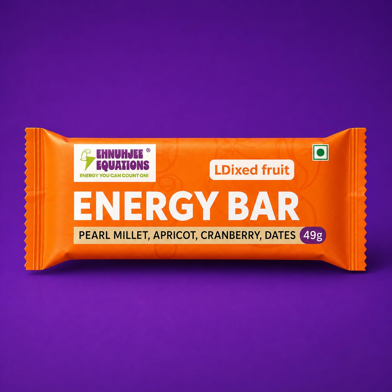 Energy Bar Mixed Fruit EHNUHJEE EQUATIONS Pack of 8 Energy Bars - 100% Millet Based | Vegetarian | 392g (49g X 8) | No refined sugar | Healthy Snack | For Pre & During Activity | Easy to Chew — Amazon image 5