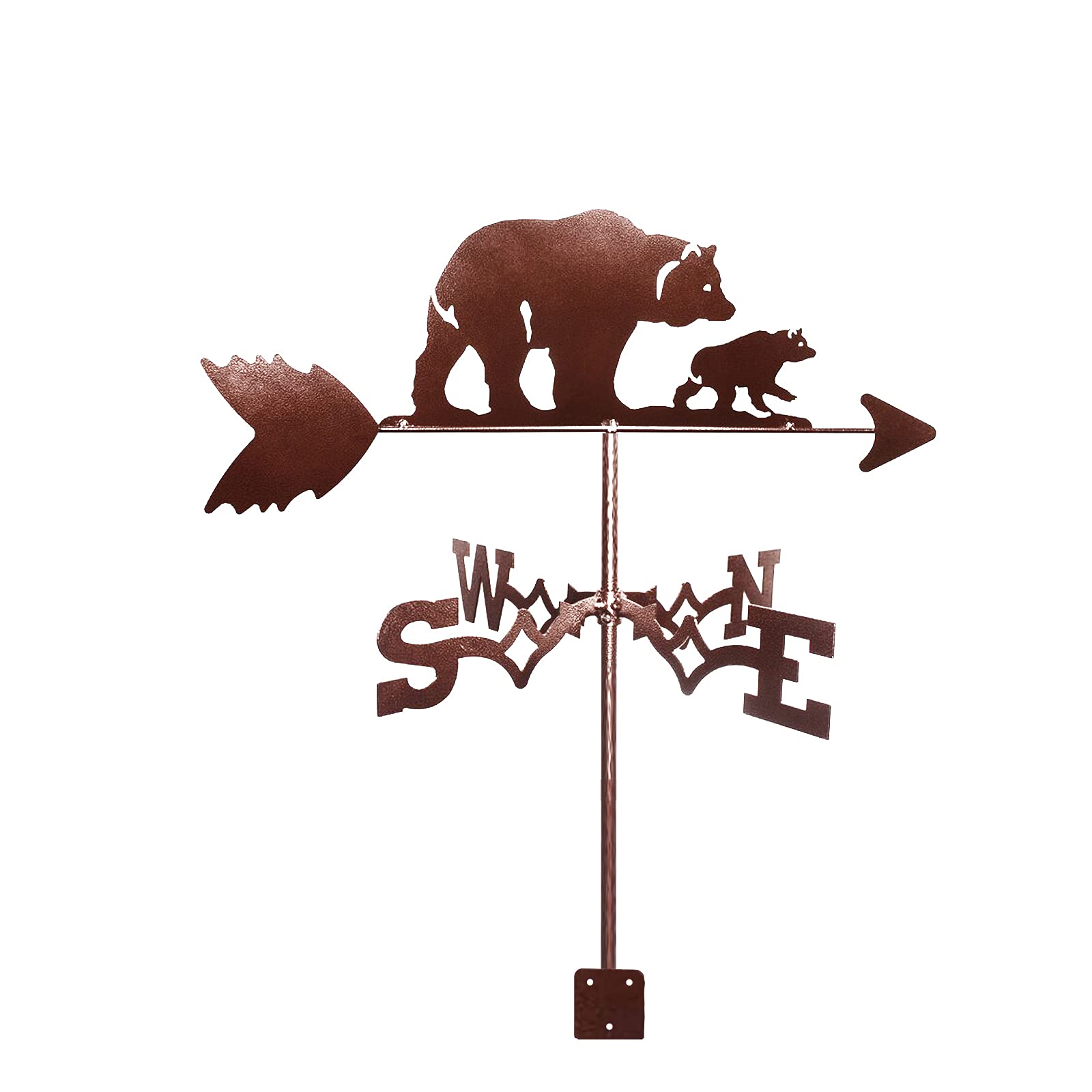 WIQUYBML wind vane Weather Vanes Grouper Bear Shark courtyard wrought iron weather Wind Direction Indicator Weathercock Measuring Tools Stainless Steel for Outdoor Decor Craft (Bear)