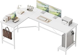 Mericonia 50 inch Large Corner Gaming Desk, Simple L Shaped Desk with CPU Stand