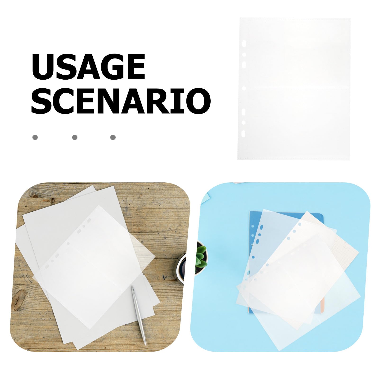 Gatuida 80 fogli di protezione per raccoglitori - Raccoglitore di pagine in plastica A5 con 7 fori - Fogli trasparenti per la conservazione di foto, inserti di ricambio per album scolastici da ufficio