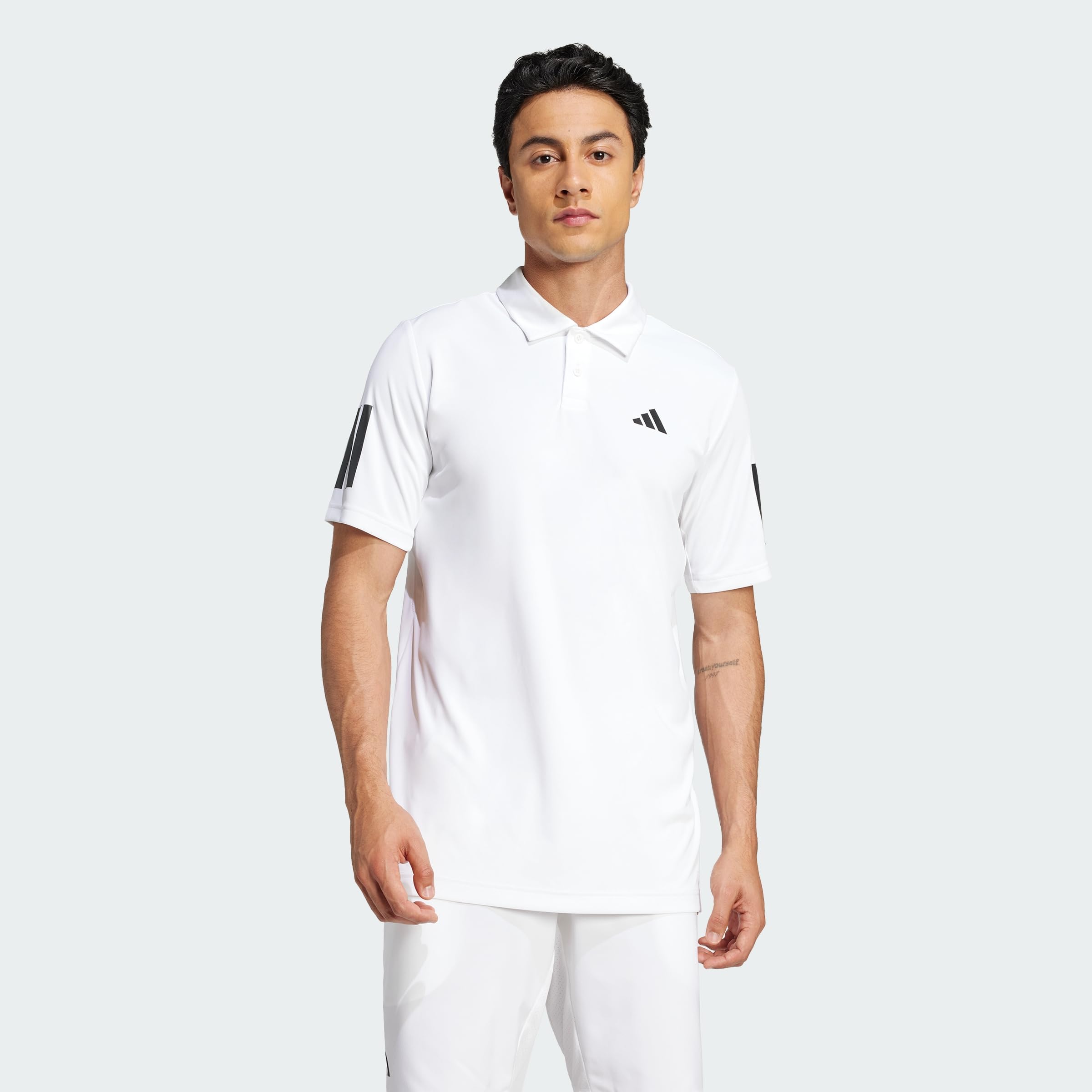 adidas Men's Club Tennis 3-Stripes Polo Shirt, White, XL