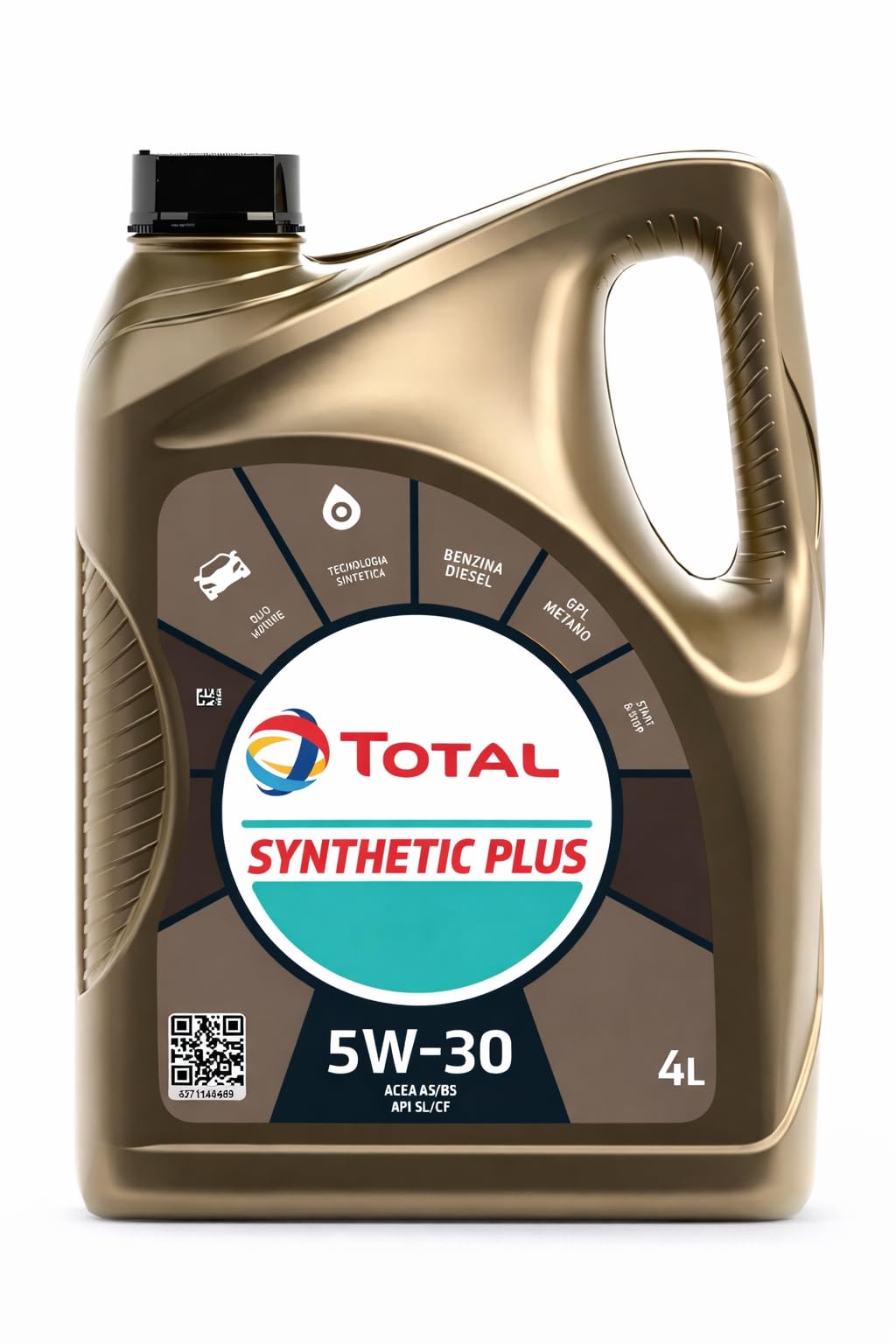 TOTAL Synthetic Plus 5W-30 – Olio Motore Sintetico Premium per Benzina e Diesel – Massima Protezione, Riduzione Usura, Alte Prestazioni – 4L