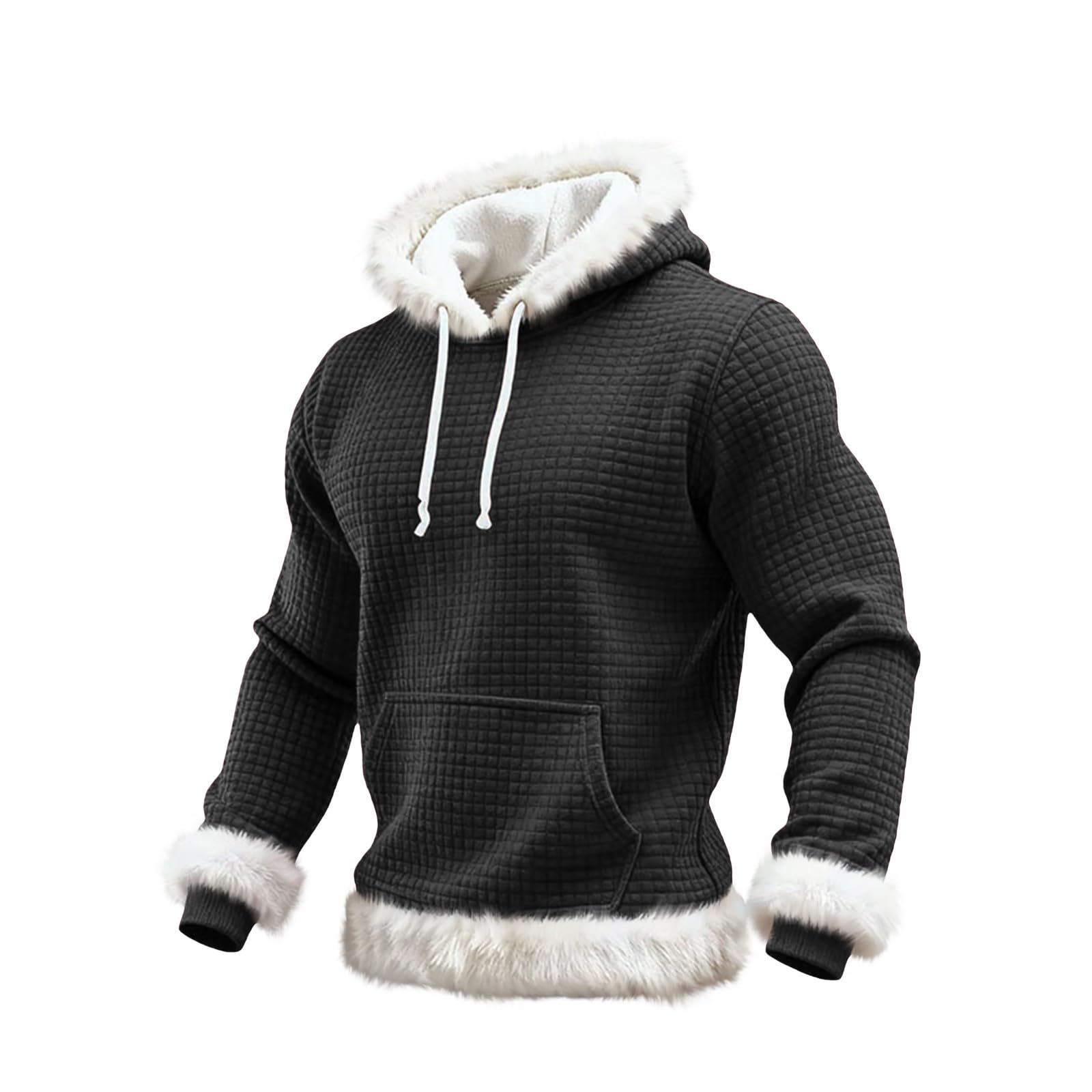 Chaqueta Verano Hombre Sudadera con Capucha De Forro, Estilo Oversize, Tallas Grandes, Manga Larga, Casual, Ideal para Invierno. L (Black, L) Impermeable Ropa Ciclismo Gym Trabajo