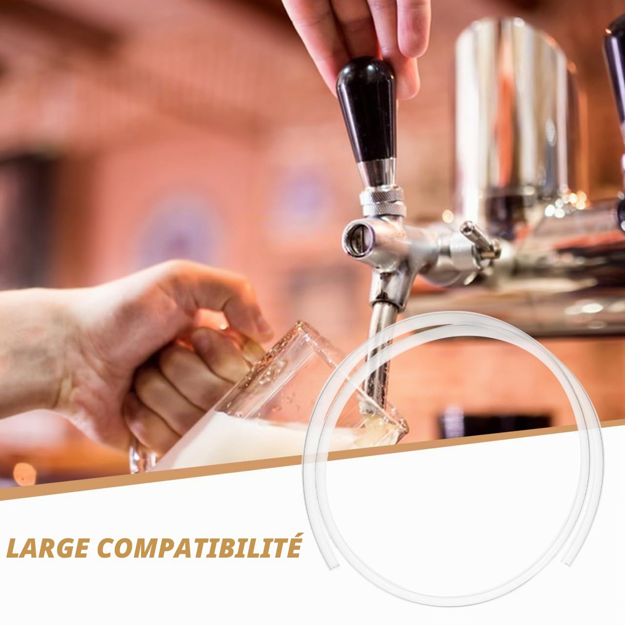 Healeved Tuyau Transparent pour Tireuse à Bière 65X10 MM en PU Alimentaire Flexible et Compatible Machine à Bière Pression Tube Polyvalent et Vinification à Domicile