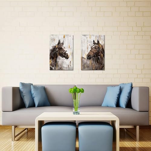 Miniatura 6 de Apicoture Arte de pared - Pintura de retrato de caballo, impresión artística rústica, impresiones en lienzo enmarcadas, 16 x 24 pulgadas, decoración