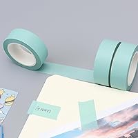 Vista 5 de NatSumeBasics 3 Cintas Washi Verde Menta Lisas Cinta Decorativa de Enmascarar 32 Pies Cintas Autoadhesivas para Embalaje Decoración Diarios Álbumes