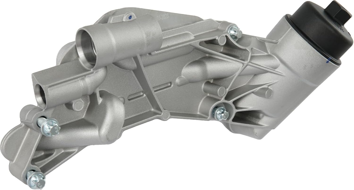 Engine Oil Cooler Filter Housing Assembly Adapter with Gasket, Insert, Cap Compatible with 2008-2019 Chevy Cruze Sonic Malibu Aveo, Buick Cascada, Pontiac G3, Saturn Astra 1.6L 1.8L 25199751 918-432