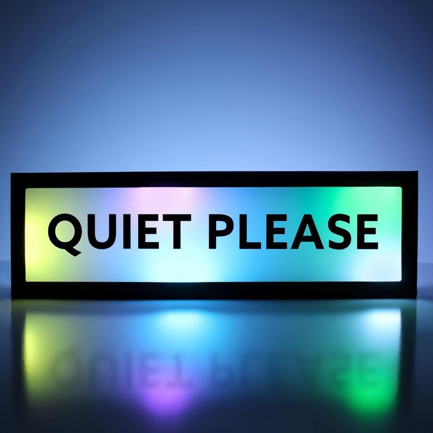 Quiet Please RGB LED Neon Lightbox an der Wand montierbare Pulsierende Fernbedienung APP Control Light Sign Beleuchtete Musik Sync Timer Einstellung Lichter für Aufnahme Studio Kino Cafés Home USB