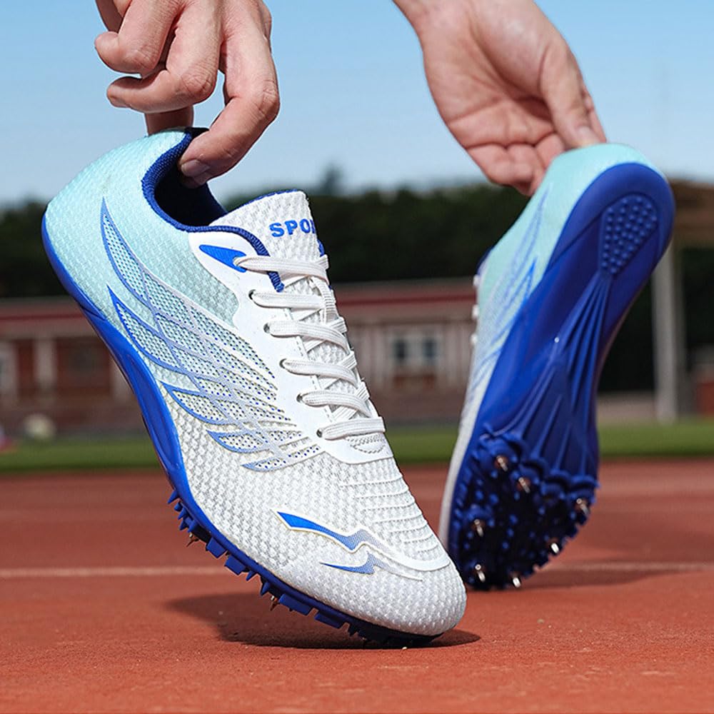 Picos Zapatos para Pista y Campo 8 Clavos Zapatillas Deportivas Correr Respirable Profesionales Adulto Niños 35-45 EU