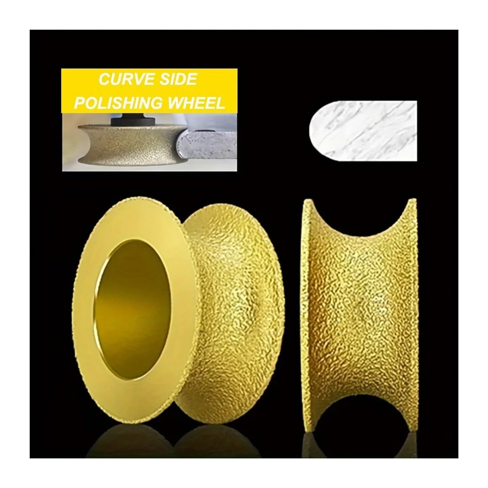 Mola per la rettifica dei profili dei bordi 1pc mola lucidante rotonda con diamante brasato sotto vuoto a secco, diametro 20mm, mola in ceramica for piastrelle, marmo, granito, pietra(20mm)