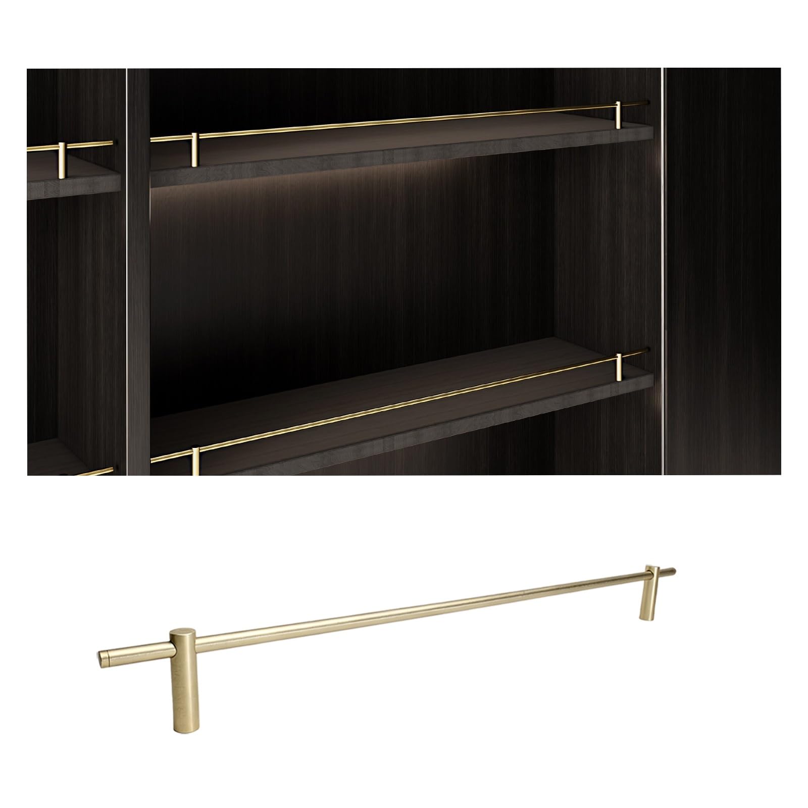 DJPHOFS Custom Vintage Gallery Rail Decorative, Metal Shelf Guard Rails for Floating Shelves, Anti-fall Heavy Duty Front Fence with Spindles(92cm/36in)