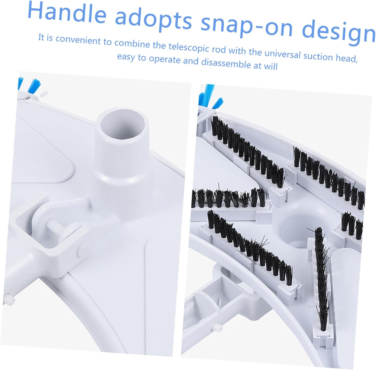 Totority 1pc Swimming Pool Side Brushes Cleaning Tool for Inground Above Ground Pools Wall Floor Vacuum Accessory for and Fish Ponds