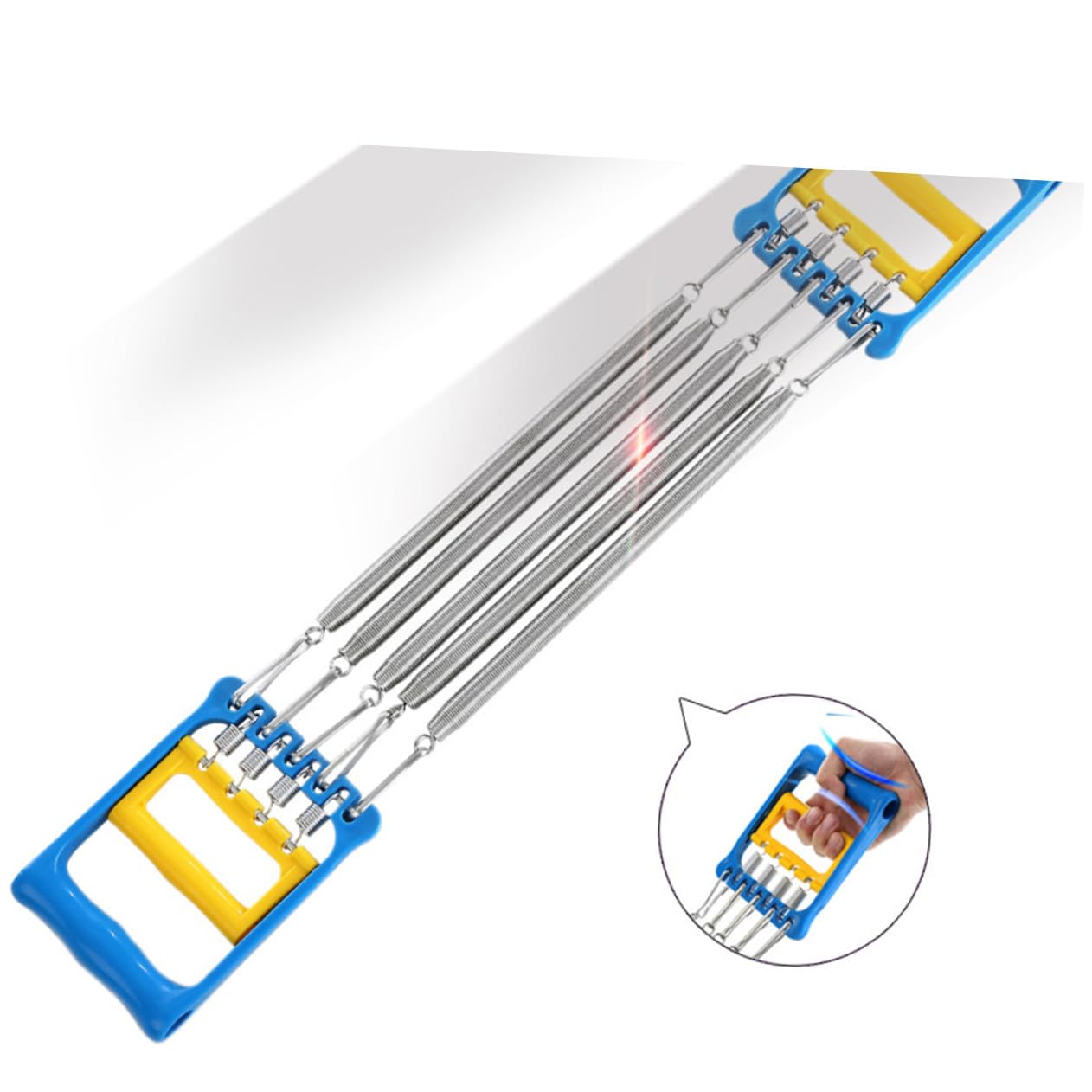 SOIMISS Expansor de Pecho Desmontable con Muelles de Acero para Entrenamiento de Brazos y Hombros Resistente y Portátil Aparato de Ejercicio Casa para Musculación y Fitness Azul y