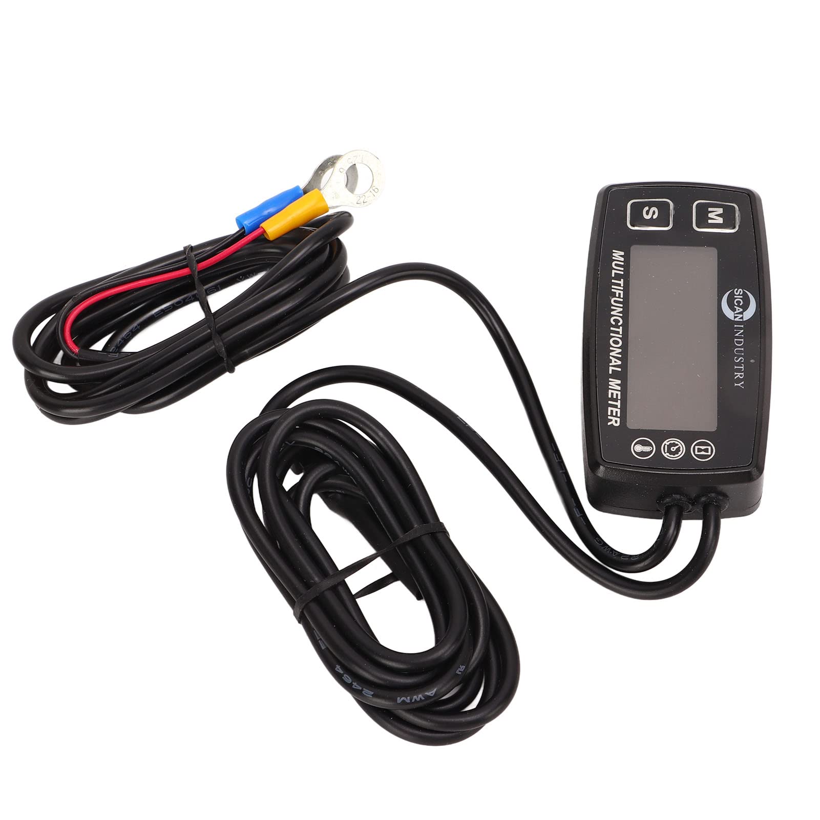 Construcción de tacómetro digital, abdominales y metal con pantalla LED, medidor de hora digital para tacómetro eléctrico, negro con cable, corbatas,