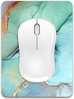 Dapesuom Small Mouse Pad, Mini Mouse Pad 6 x 8 Inch, Non-Slip Rubber Waterproof Mouse Mat, Cute Mousepad for Women Kids Men Wireless Mouse Laptops Keyboard Tray Home Office Travel, Green Ink Marble